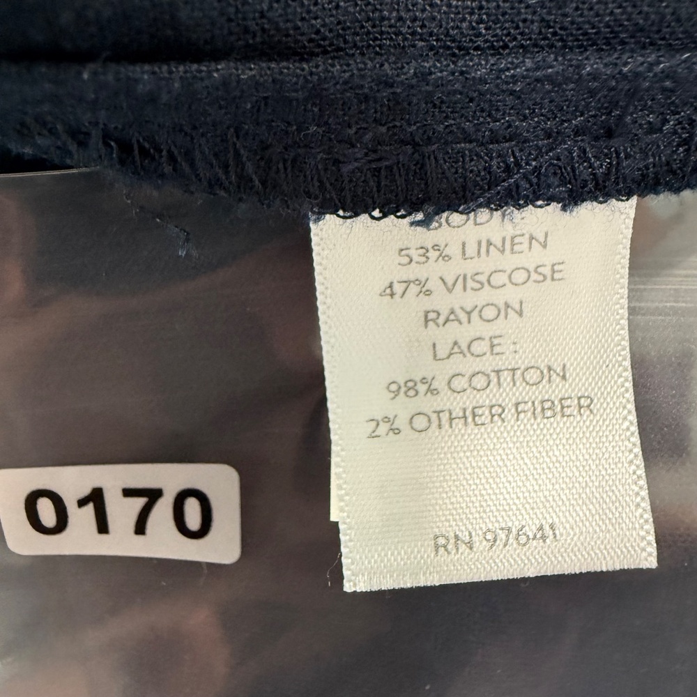 J Jill Women’s Navy Blue Linen Blend Sleeveless Tank Size XL - Picture 8 of 8